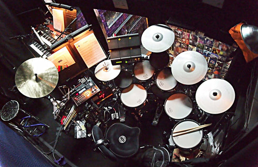 Joe Mowatt's set up for the Off Broadway production of Bare at New World Stages in New York City.
