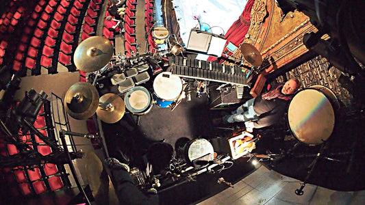 Deane Prouty's setup for the Off Broadway production of Peter and the Starcatcher at New World Stages, in New York City.