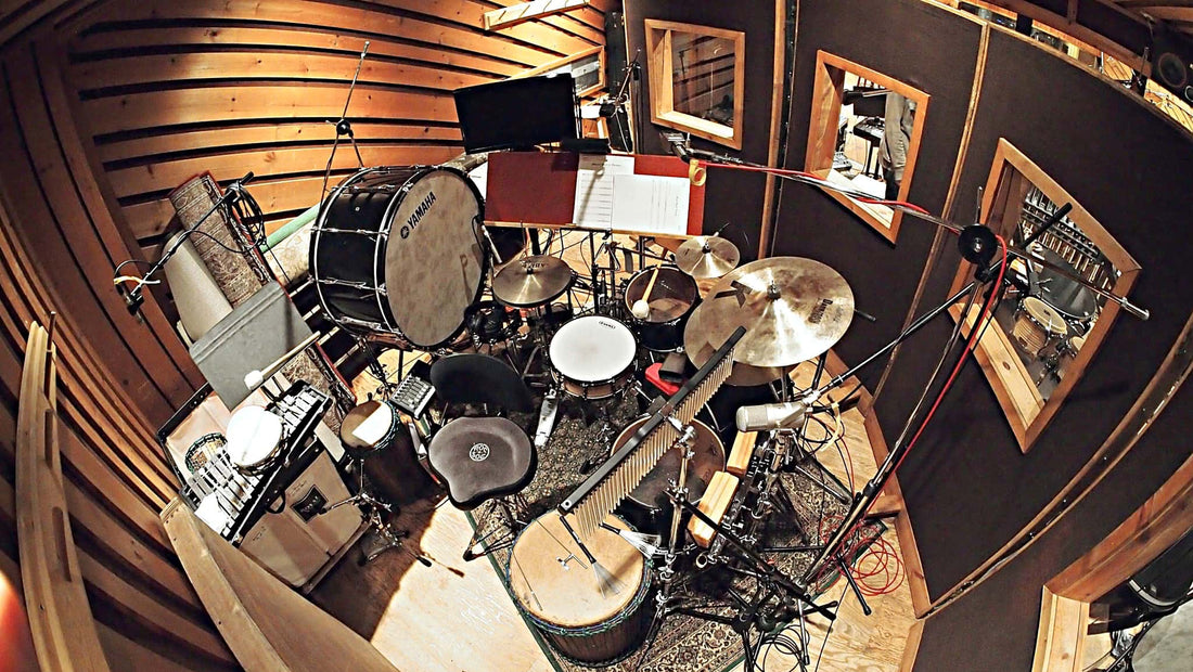 Paul Pizzuti's drum set setup for the 2014 recording session of NBC’s Peter Pan Live at Avatar Studios in New York City.