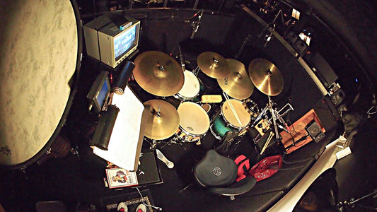 Rich Rosenzweig's drum set setup for the Broadway production of On The Town at the Lyric Theatre.