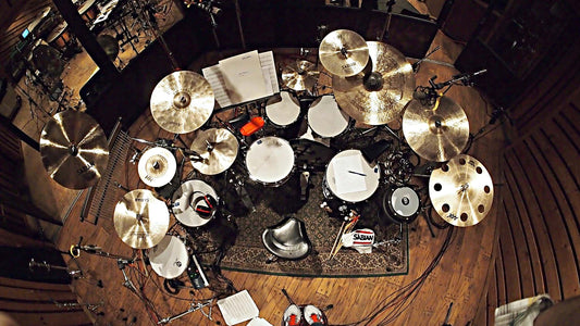 Larry Lelli's drum set setup for the Cast Album Recording at Avatar Studios, New York City, for the Broadway Revival of Side Show.