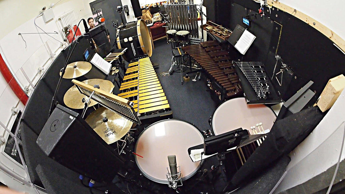 Andy Blanco’s percussion setup for the Broadway production of An American in Paris at The Palace Theatre in New York City.