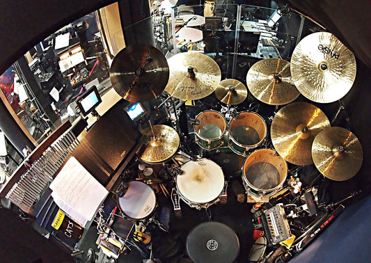 Bill Lanham’s drum set setup for the Broadway revival of Cats at the Neil Simon Theatre.