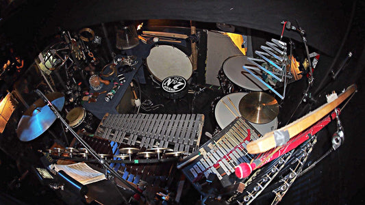 Paul Hansen’s percussion setup for the National Tour of Wicked at the Paramount Theater in Seattle, Washington.