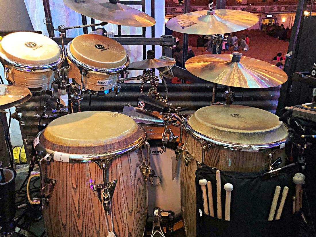 Mariana Ramirez's setup for the National Tour of Once On This Island at the Cadillac Palace Theatre in Chicago, Illinois.