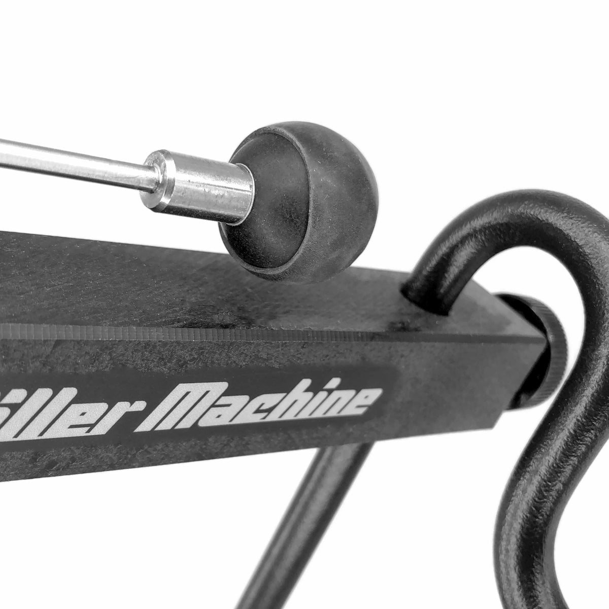 Close-up of Block Machine's custom designed beater. Hard wooden core with soft latex outer layer.