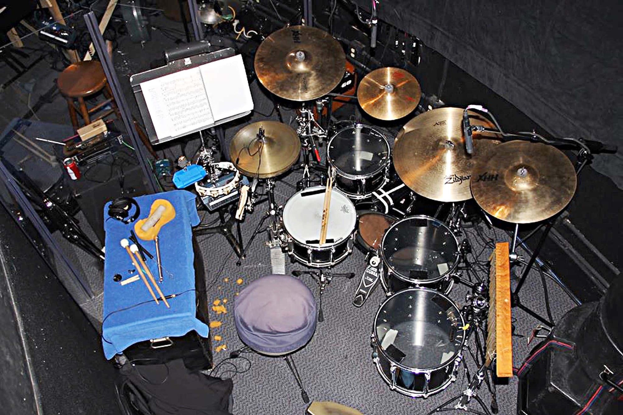 Mike Drake's set up for Side Show at the Casa Mañana Theater, in Fort Worth, Texas.