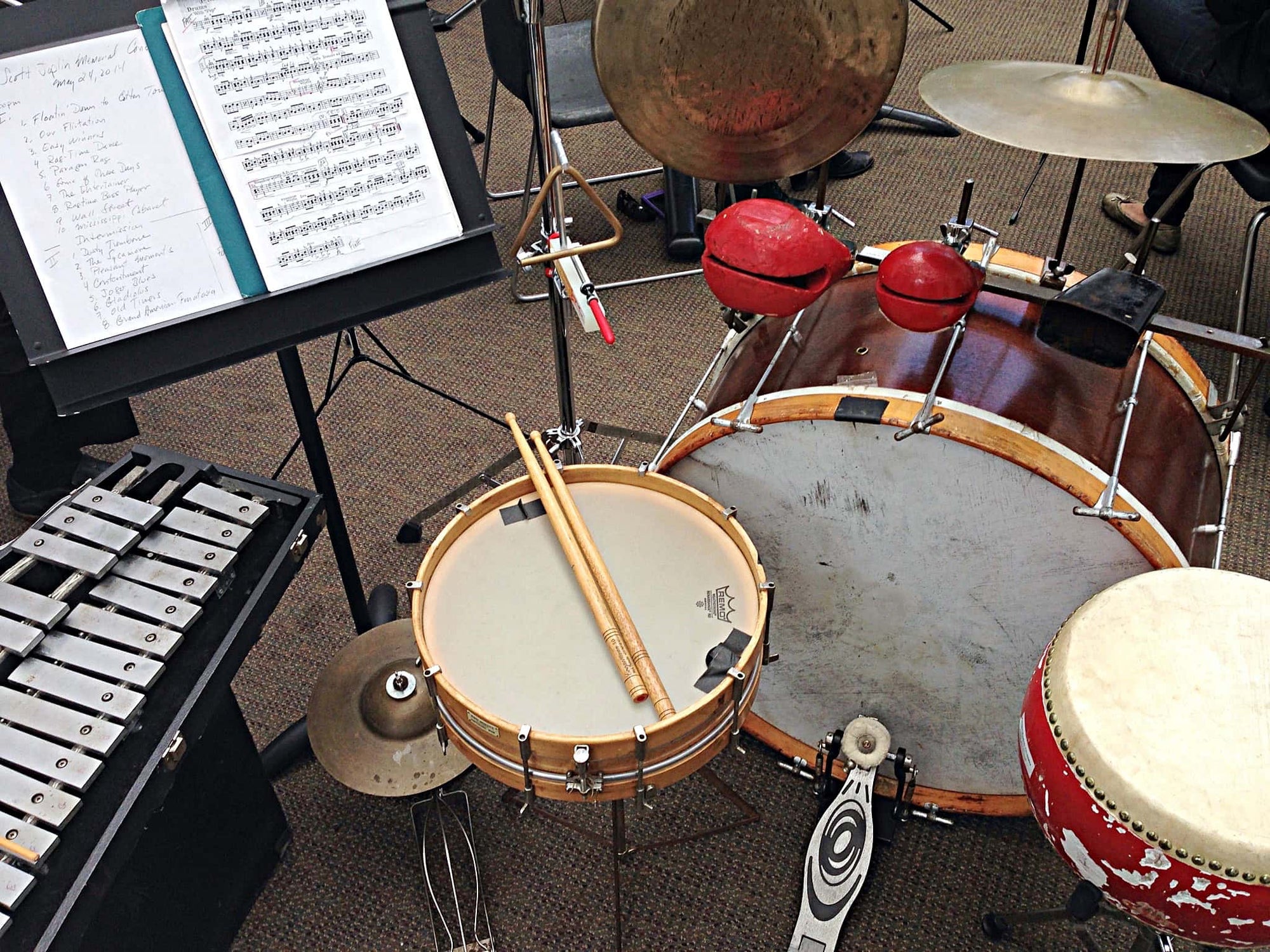 A few of Taylor Goodson's setups from his performances with the Paragon Ragtime Orchestra.