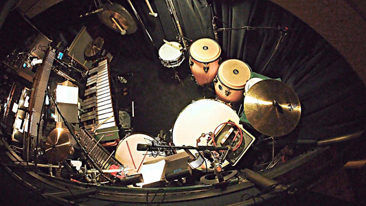 Billy Miller's percussion setup for the Broadway Revival of Side Show at the St. James Theater.