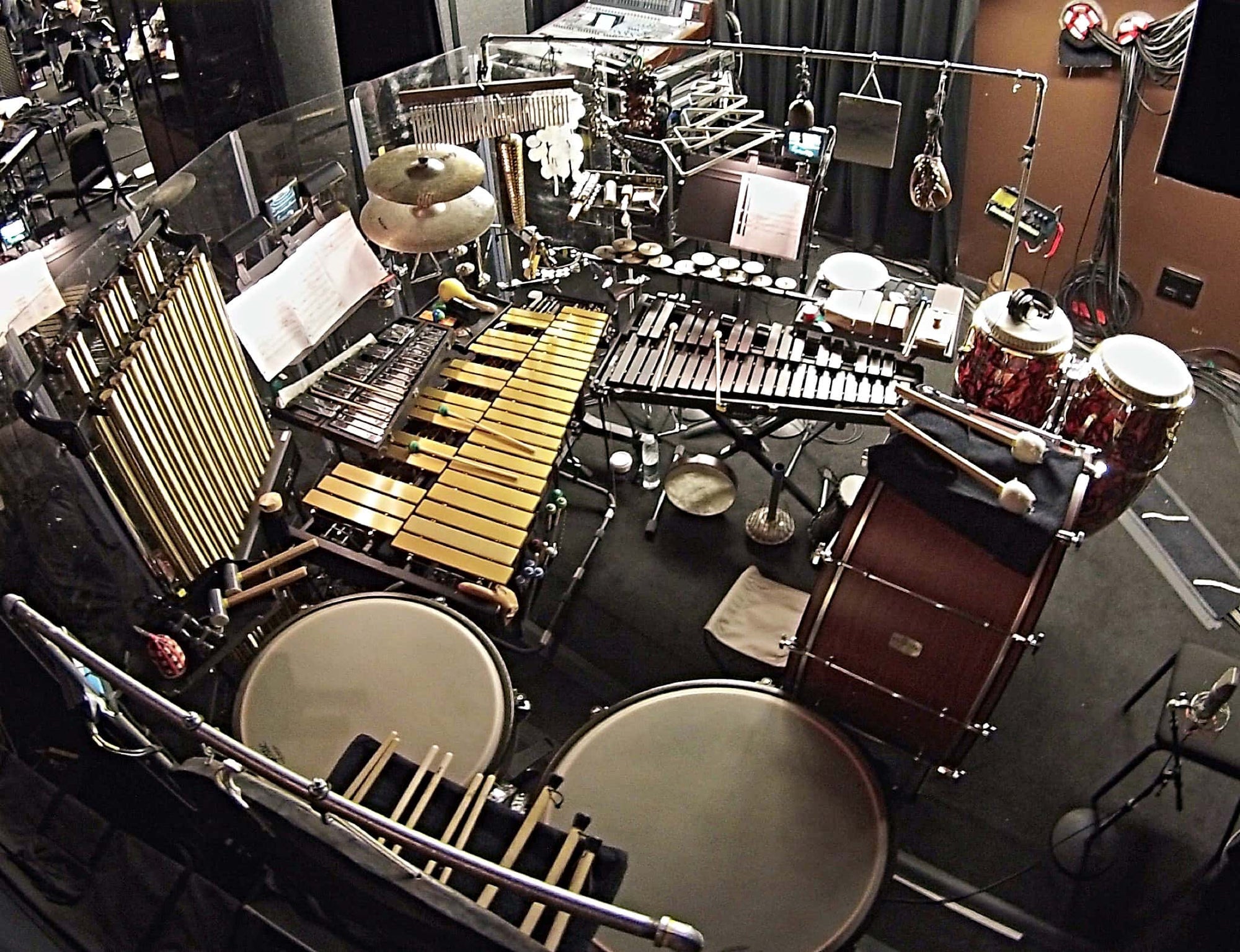 Alex Stopa's percussion setup for Wicked at The Smith Center in Las Vegas, Nevada.