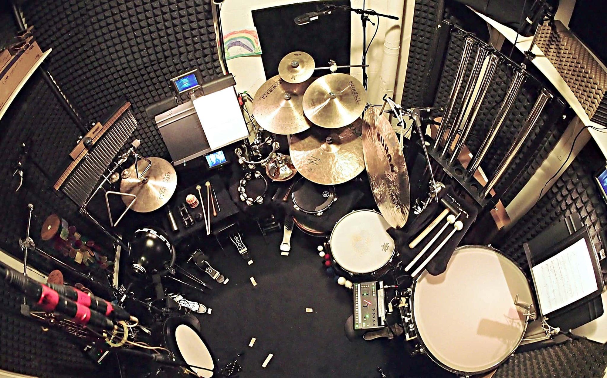 Trey Files' percussion setup for the Broadway production of Sting's The Last Ship at the Neil Simon Theatre.