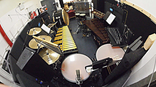 Andy Blanco’s percussion setup for the Broadway production of An American in Paris at The Palace Theatre in New York City.