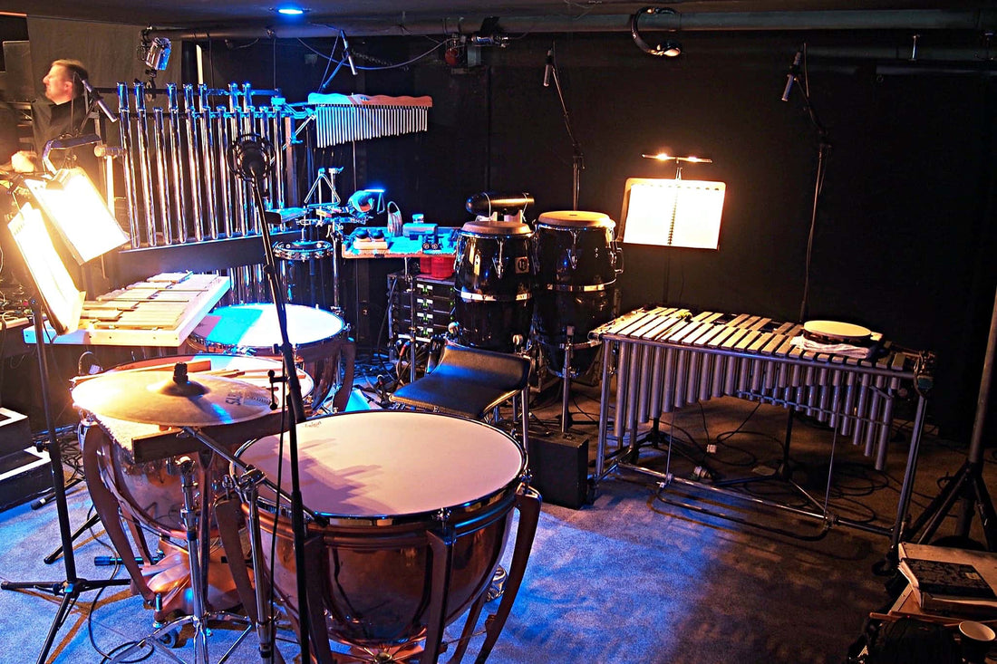 Craig Given's percussion setup for Hairspray at the Isaac Theatre Royal in Christchurch, New Zealand, for Showbiz Christchurch.