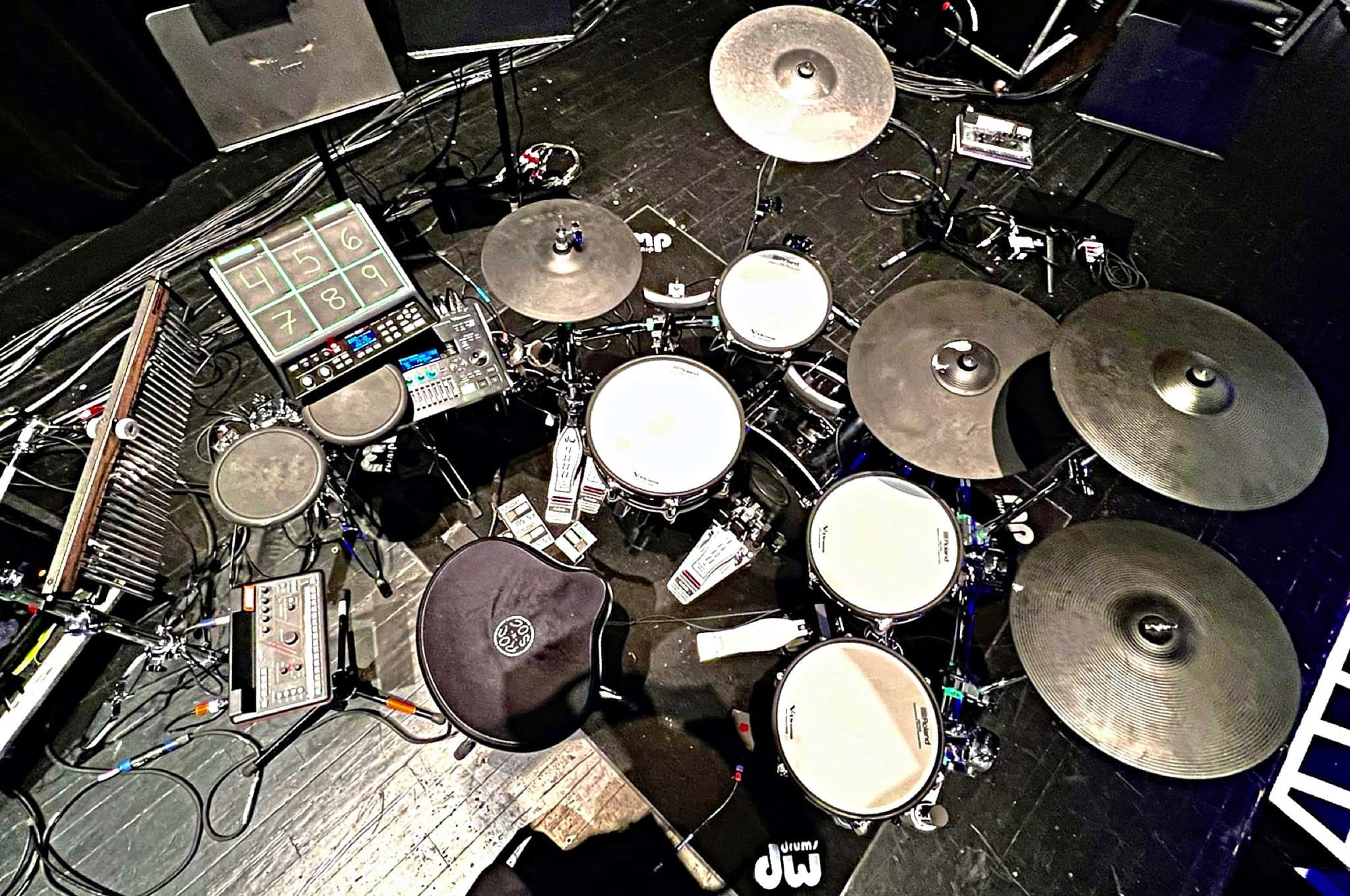Kevin McNaughton's setup for the National Tour of Pretty Woman at the Old National Centre (formerly the Murat Theatre) in Indianapolis, Indiana.