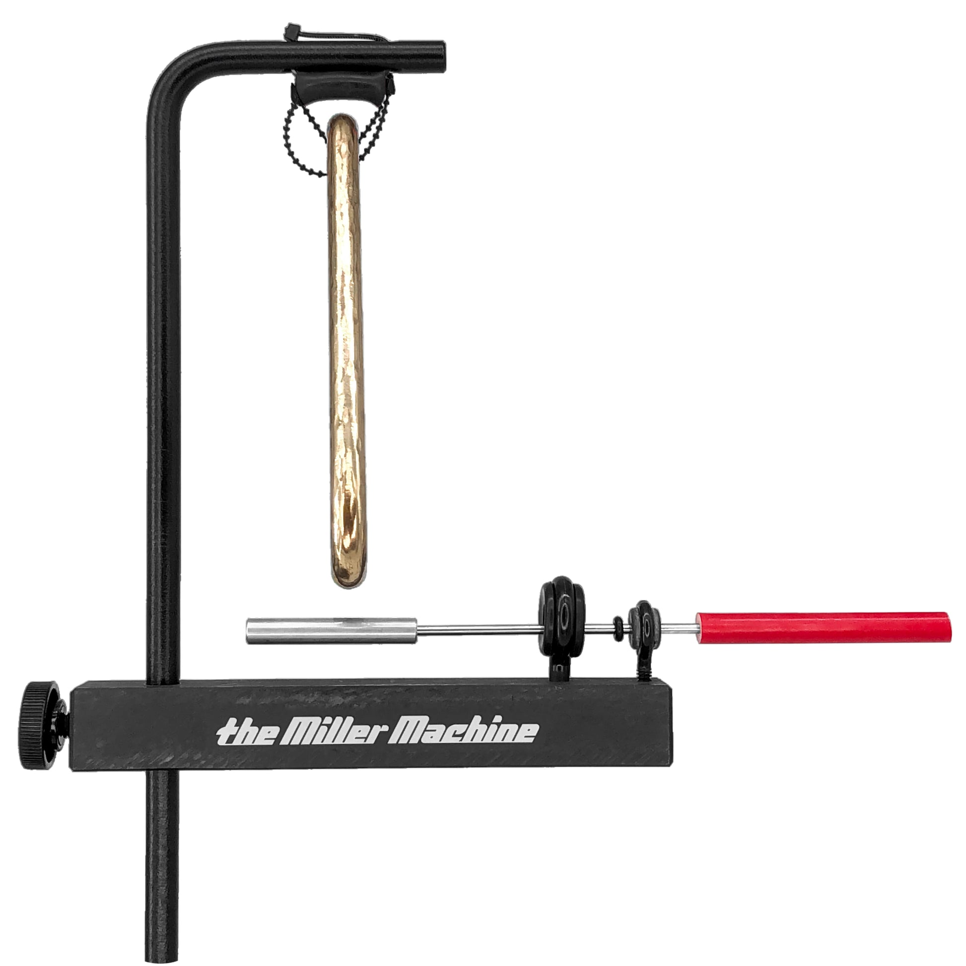 Photo of The Miller Machine, Triangle Machine with 5/16" Solid-Body Steel Beater, and redesigned Triangle Suspension mount.