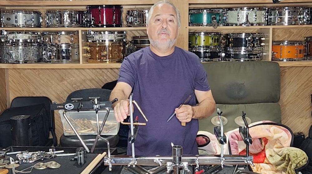 Load video: Rick Dior video review of the Miller Machine&#39;s Triangle Machine and Finger Cymbal Machine.