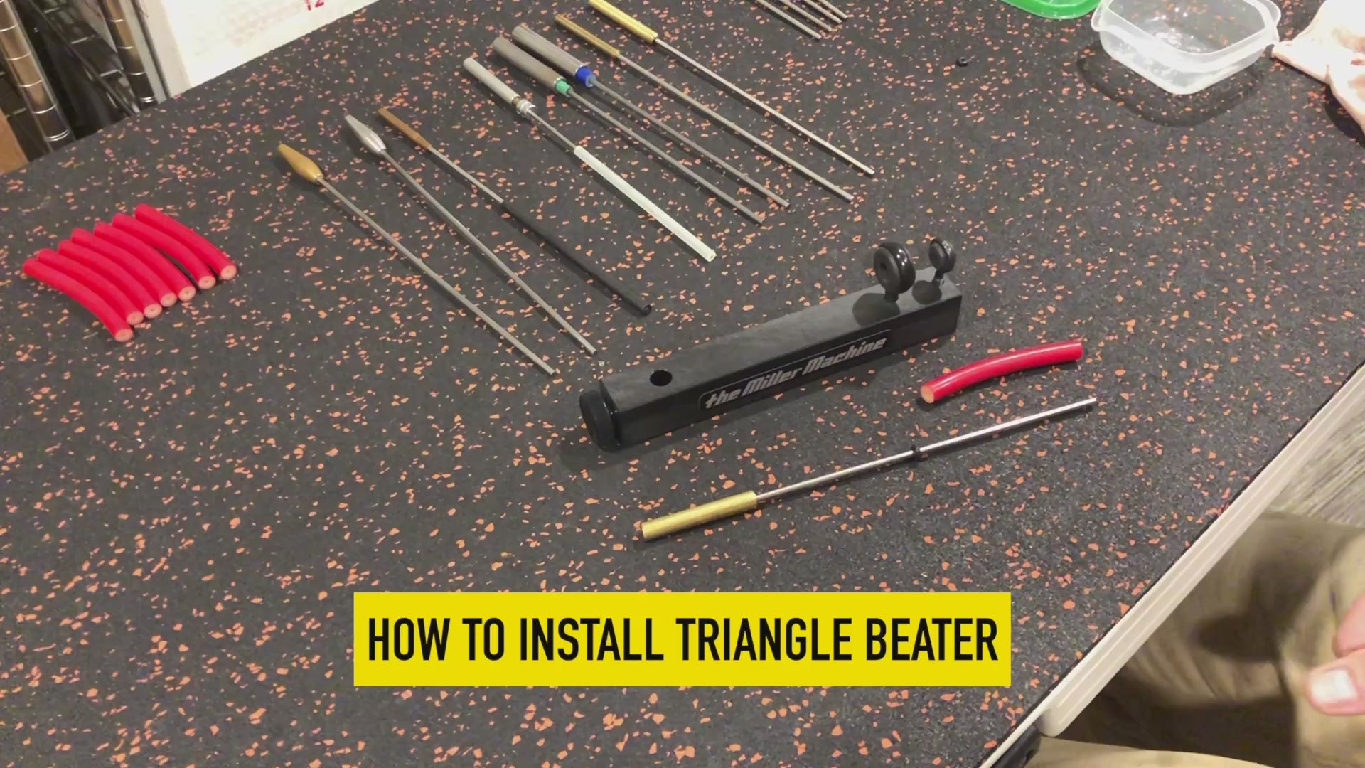 Load video: Video showing how to install a triangle beater onto The Miller Machine.